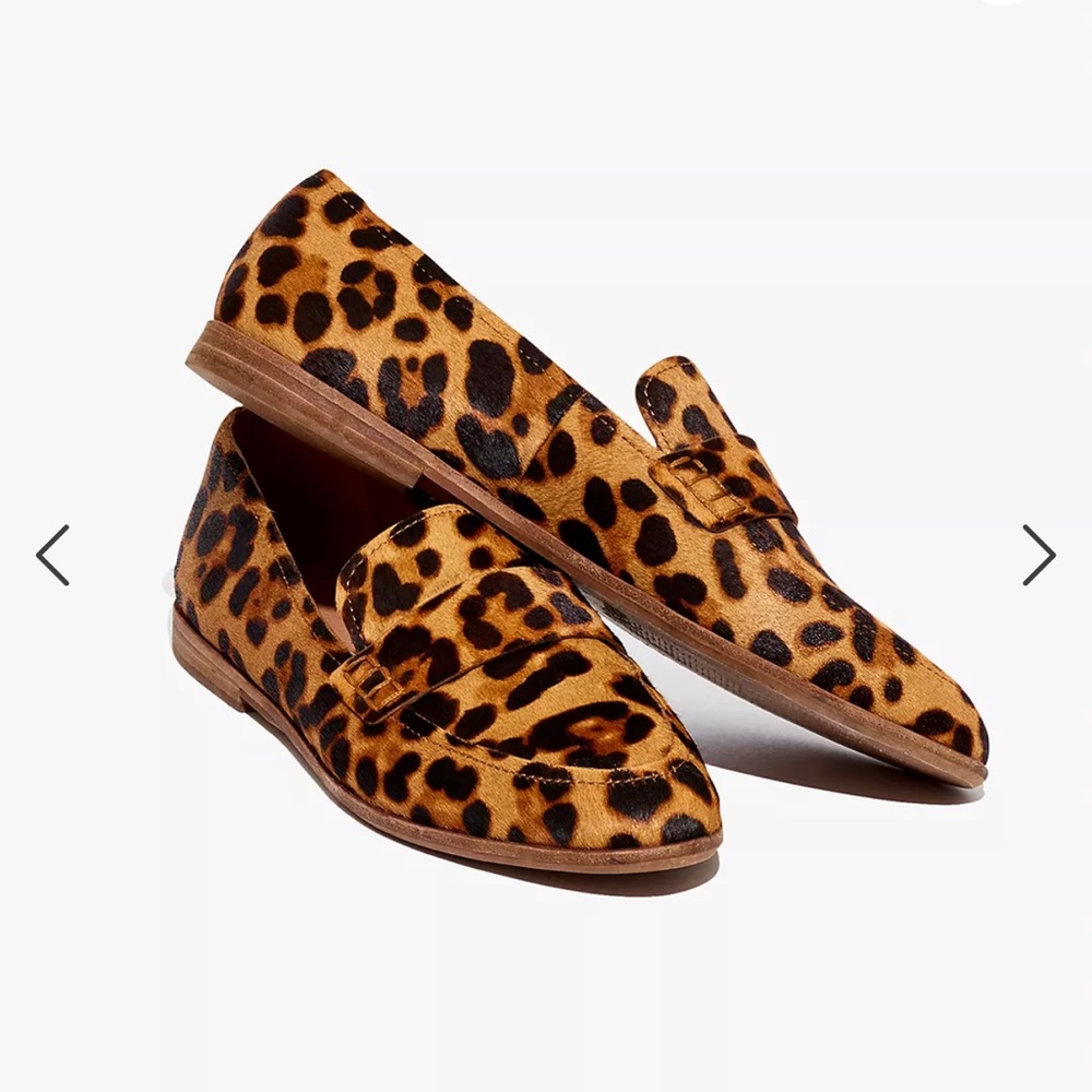 Madewell W 8.5 barely worn Alex Loafer in Leopard Calf Hair